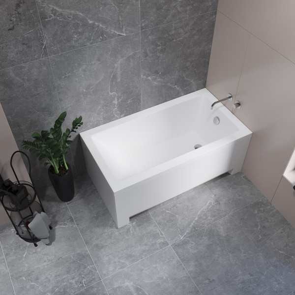 Изображение товара Ванна акриловая Lauter Estelle 130 / 21206030 (с каркасом, серым подголовником и белым лиц. экраном)