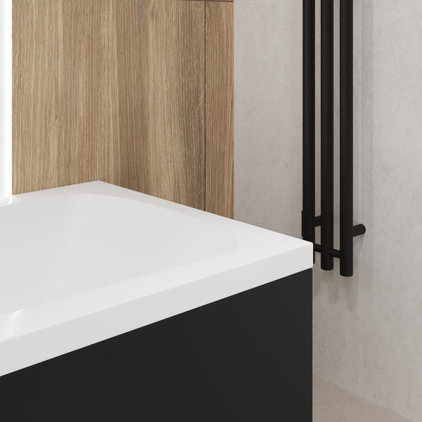 Изображение товара Ванна акриловая Lauter Bianca 170 / 21207170 (с ножками, черным подголов, черным лиц и торц экраном)