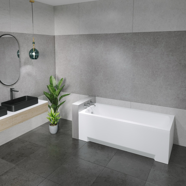 Изображение товара Ванна акриловая Lauter Bianca 170 / 21207170 (с каркасом, серым подголовником и белым лиц. экраном)