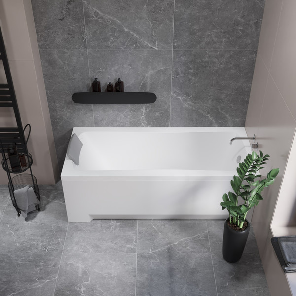 Изображение товара Ванна акриловая Lauter Bianca 150 / 21207150 (с ножками, серым подголовником)