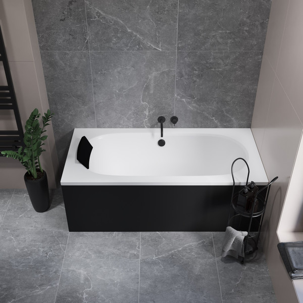 Изображение товара Ванна акриловая Lauter Ava 160 / 21208060 (с ножками и черным подголовником)