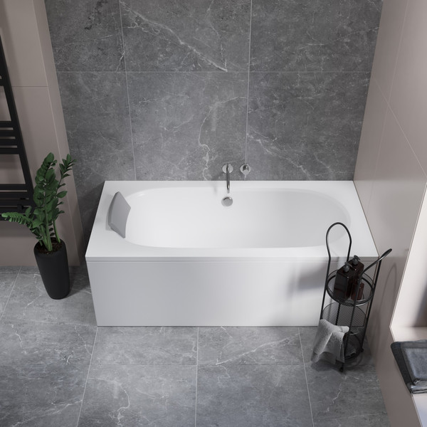 Изображение товара Ванна акриловая Lauter Ava 170 / 21208070 (с ножками, серым подголовником и белым лиц. экраном)