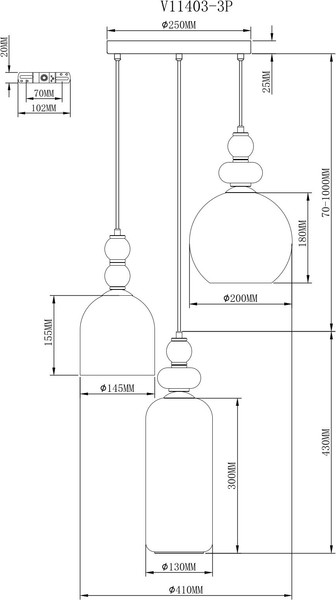 Изображение товара Люстра Moderli Tamina / V11403-3P