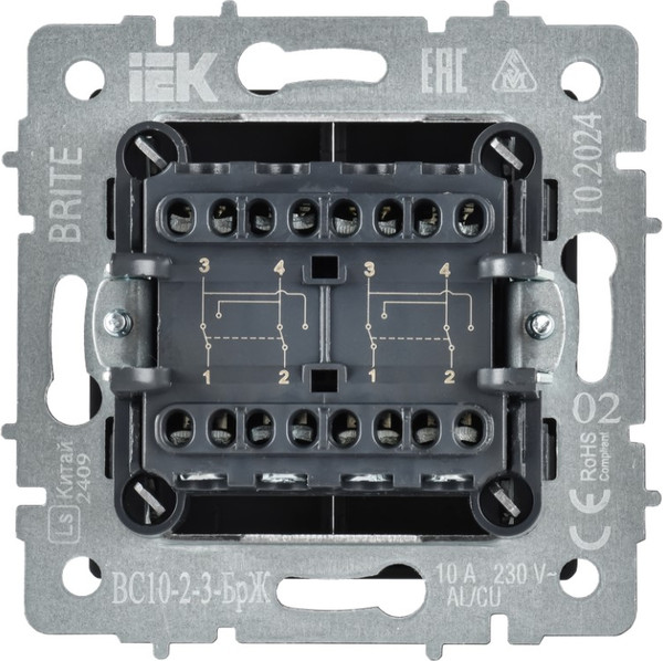 Изображение товара Выключатель IEK Brite BR-V23-0-10-K36 (жемчуг)