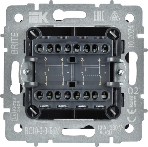 Изображение товара Выключатель IEK Brite BR-V23-0-10-K35 (маренго)