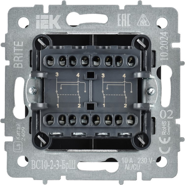 Изображение товара Выключатель IEK Brite BR-V23-0-10-K37 (шампань)