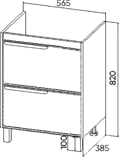 Изображение товара Тумба под умывальник Viant Кёльн / VKEL60FOSD-T2Y