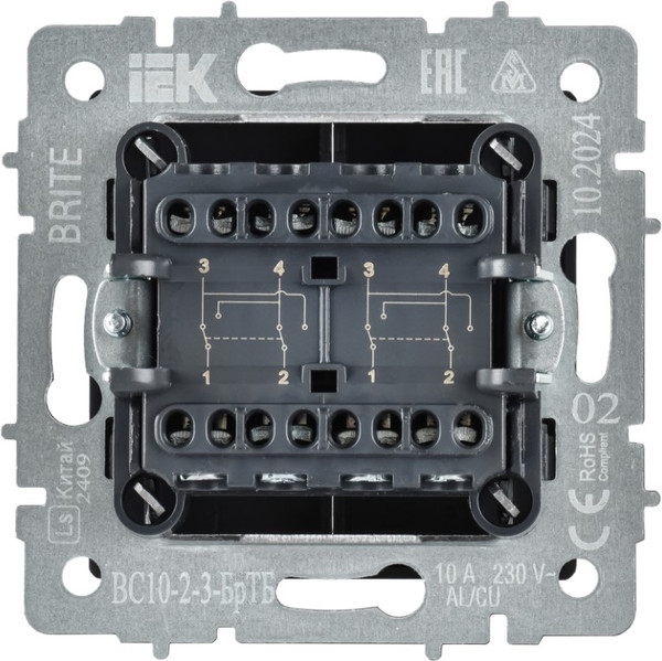 Изображение товара Выключатель IEK Brite BR-V23-0-10-K45 (темная бронза)
