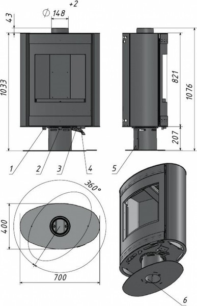 Изображение товара Печь-камин Мета-бел Свитязь / АОТ 7.0-01 (NR)