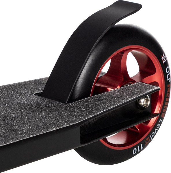 Изображение товара Самокат трюковый Novatrack Wolf / 110A.WOLF.BRD25 (черный/красный)
