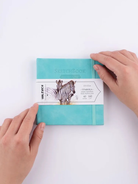 Изображение товара Скетчбук Малевичъ GrafArt White / 401278 (40л, бирюзовый)