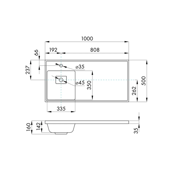 Изображение товара Умывальник Акватон Лайн 100 / 1A72853KLF21L (графит)