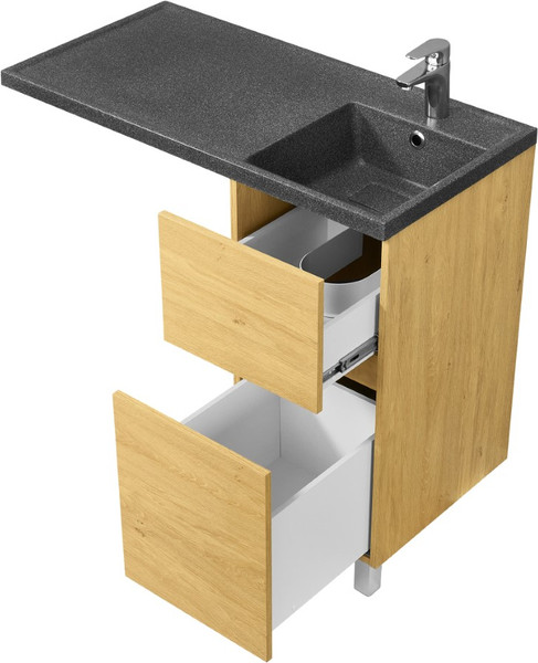 Изображение товара Тумба под умывальник Акватон Лайн 400 / 1A232201LFDK0 (дуб каменный)