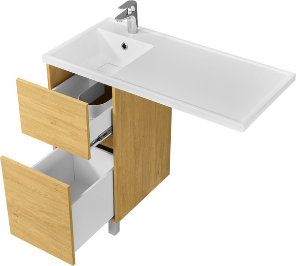 Изображение товара Тумба под умывальник Акватон Лайн 400 / 1A232201LFDK0 (дуб каменный)