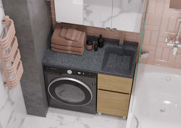 Изображение товара Тумба под умывальник Акватон Лайн 400 / 1A232201LFDK0 (дуб каменный)