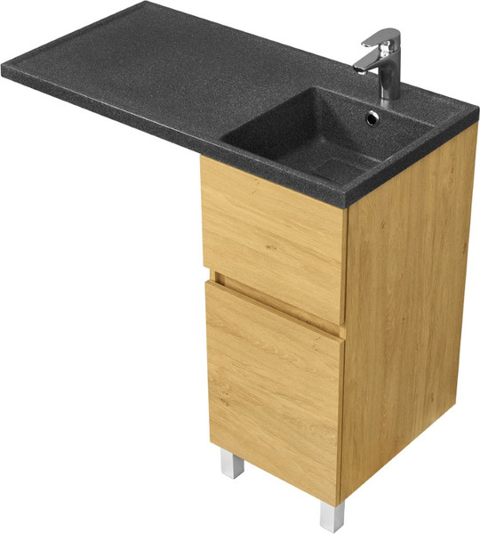 Изображение товара Тумба под умывальник Акватон Лайн 400 / 1A232201LFDK0 (дуб каменный)