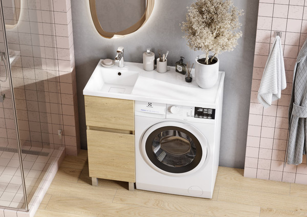 Изображение товара Тумба под умывальник Акватон Лайн 400 / 1A232201LFDK0 (дуб каменный)