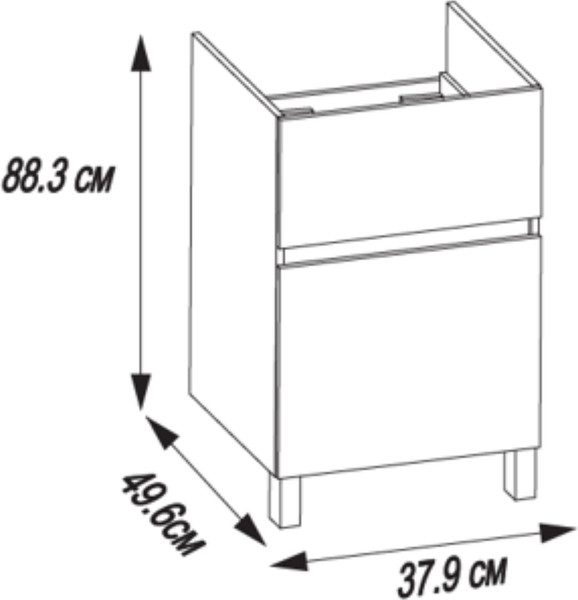 Изображение товара Тумба под умывальник Акватон Лайн 400 / 1A232201LFDK0 (дуб каменный)