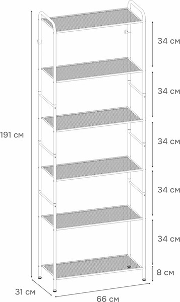 Изображение товара Стеллаж ЗМИ Валенсия 26 / СТВ26 (черный)