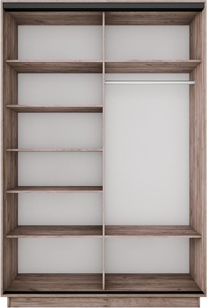Изображение товара Шкаф-купе ТриЯ Румер-2 СШК 3.120.60-11.13(Н) 2-х дверный (дуб крафт табачный/дуб крафт табачный/зеркало/черный профиль)