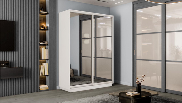 Изображение товара Шкаф-купе ТриЯ Румер-2 СШК 3.120.60-13.13 2-х дверный (белый снег/зеркало/зеркало)