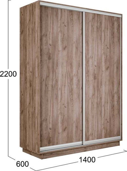 Изображение товара Шкаф-купе ТриЯ Румер-2 СШК 3.140.70-11.11 2-х дверный (дуб крафт табачный/дуб крафт табачный/дуб крафт табачный)