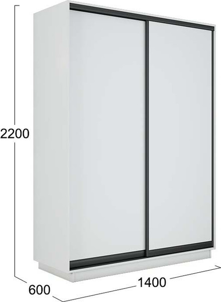 Изображение товара Шкаф-купе ТриЯ Румер-2 СШК 3.140.70-11.11(Н) 2-х дверный (белый снег/белый снег/белый снег/черный профиль)