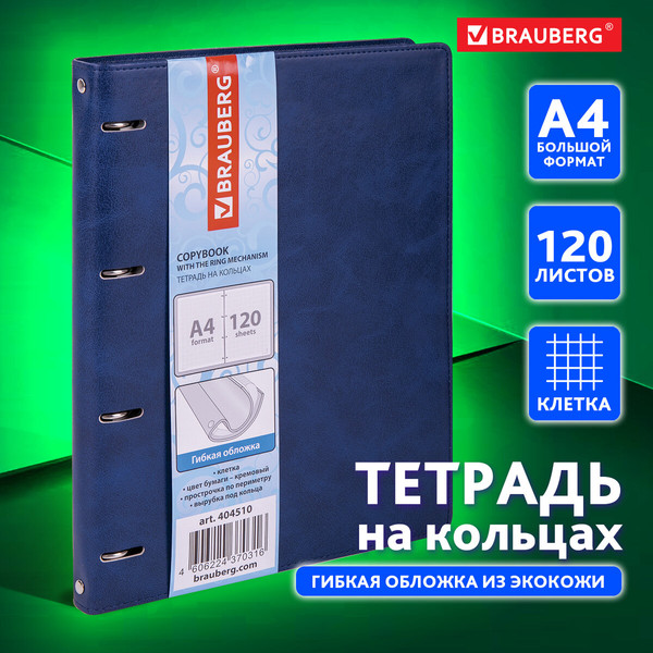 Изображение товара Тетрадь Brauberg 404510 (120л, синий)
