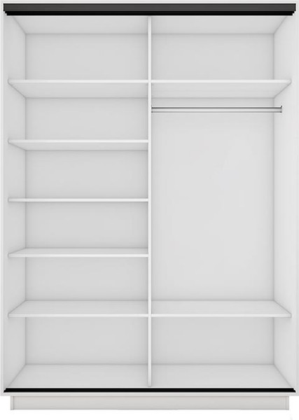 Изображение товара Шкаф-купе ТриЯ Румер-2 СШК 3.140.70-13.13(Н) 2-х дверный (белый снег/зеркало/зеркало/черный профиль)