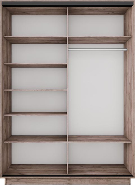 Изображение товара Шкаф-купе ТриЯ Румер-2 СШК 3.140.70-13.13(Н) 2-х дверный (дуб крафт табачный/зеркало/зеркало/черный профиль)