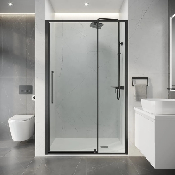 Изображение товара Душевая дверь Niagara Nova NG-35-11AGR 110х195 (графит/прозрачное стекло)