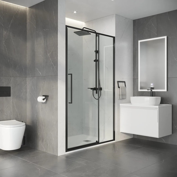 Изображение товара Душевая дверь Niagara Nova NG-35-11AGR 110х195 (графит/прозрачное стекло)