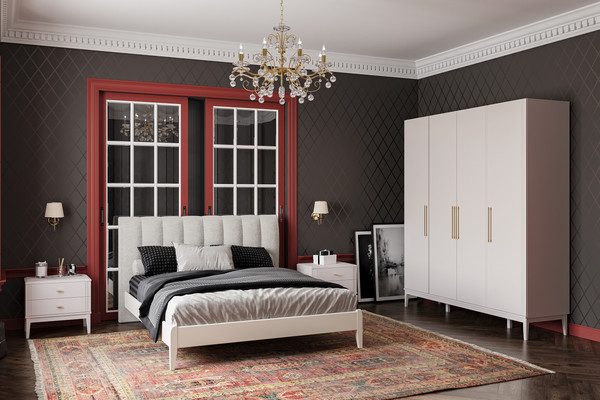 Изображение товара Шкаф Bravo Мебель Джали ШР-4 (ЛДСП персидский жемчуг/МДФ лак льняной)