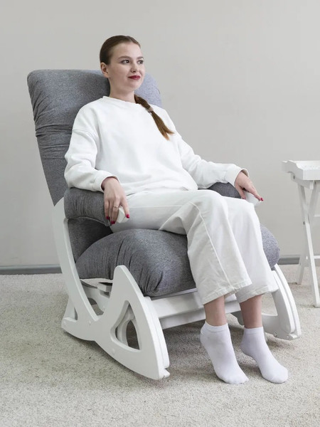 Изображение товара Кресло-маятник Glider Балтик (серый/молочный дуб)