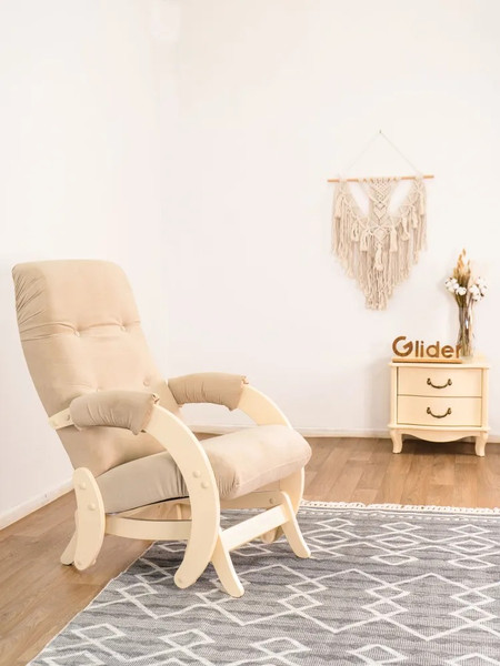 Изображение товара Кресло-маятник Glider Модель 68 (бежевый/дуб шампань)