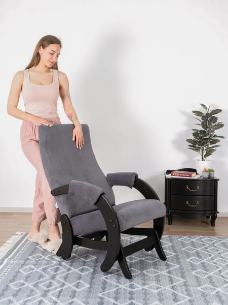 Изображение товара Кресло-маятник Glider Модель 68М (темно-серый/венге)