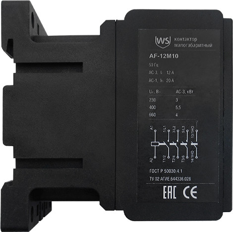 Изображение товара Контактор Wilderness AF-12M 12A 380В/AC 1НО 50Гц (R) / AF12M380ACNO