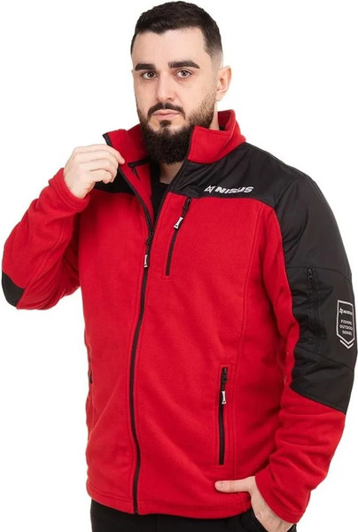 Изображение товара Костюм для охоты и рыбалки Nisus Argut с мембранными вставками T-N-FA-4XL1 (р.56-58/170-176, черный/красный)