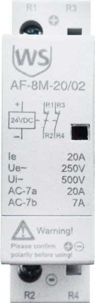 Изображение товара Контактор Wilderness AF-8M-20/02 20A 2НЗ 24В DC 50Гц / 2002-024DС1-8M
