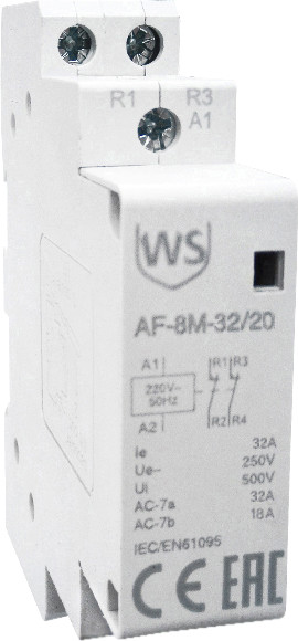 Изображение товара Контактор Wilderness AF-8M-32/20 32A 2НО 220В AC 50Гц / 3220-220AС1-8M