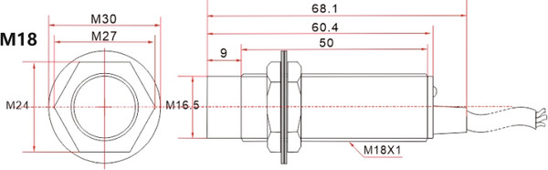 Изображение товара Бесконтактный емкостный датчик КС Aircont-1-18-08-N-NO-2 / 80002AIR
