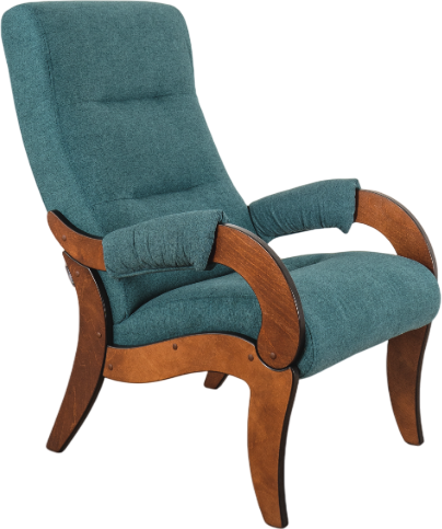 Изображение товара Кресло мягкое Glider Аоста (сине-зеленый/орех антик)