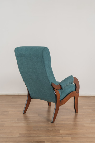 Изображение товара Кресло мягкое Glider Аоста (сине-зеленый/орех антик)