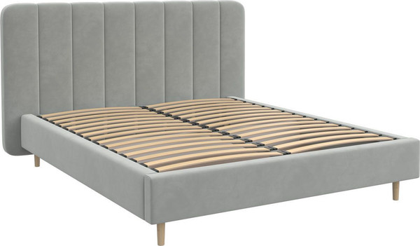 Изображение товара Двуспальная кровать Bravo Мебель Рино 160x200 без ПМ Стандарт 1 Вариант (светло-серый)