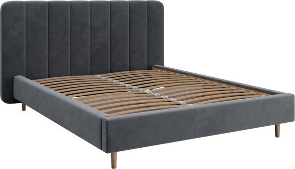 Изображение товара Двуспальная кровать Bravo Мебель Рино 160x200 без ПМ Стандарт 4 Вариант (холодный серый)