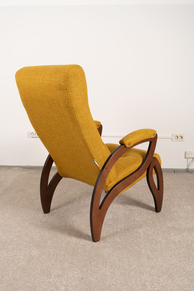 Изображение товара Кресло мягкое Glider Весна Компакт (желтый/орех антик)