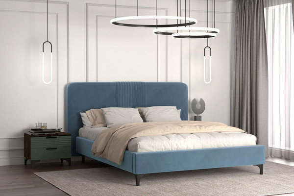 Изображение товара Двуспальная кровать Bravo Мебель Стелла-2 160x200 без ПМ Стандарт 2 Вариант (джинс)