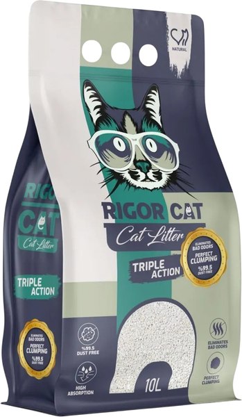 Изображение товара Наполнитель для туалета Rigor Cat Натуральный без запаха (10л)
