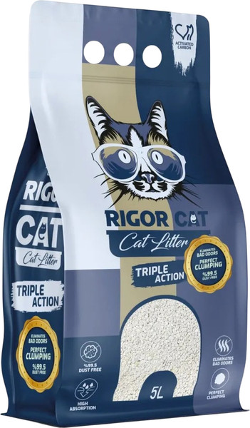 Изображение товара Наполнитель для туалета Rigor Cat Активированный уголь (5л)