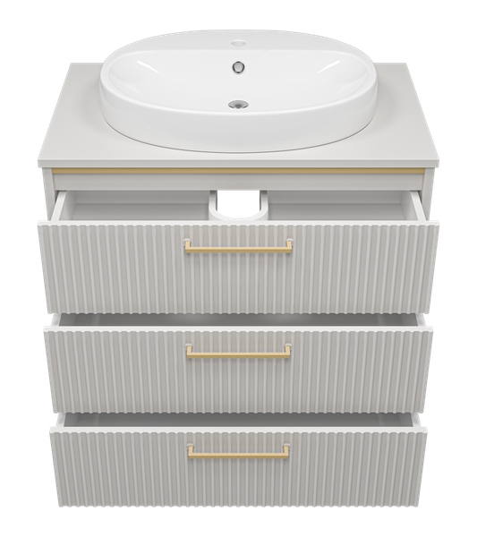 Изображение товара Тумба с умывальником Brevita Elche 80 / ELC-0080-0302Я+0116 (серый кашемир)